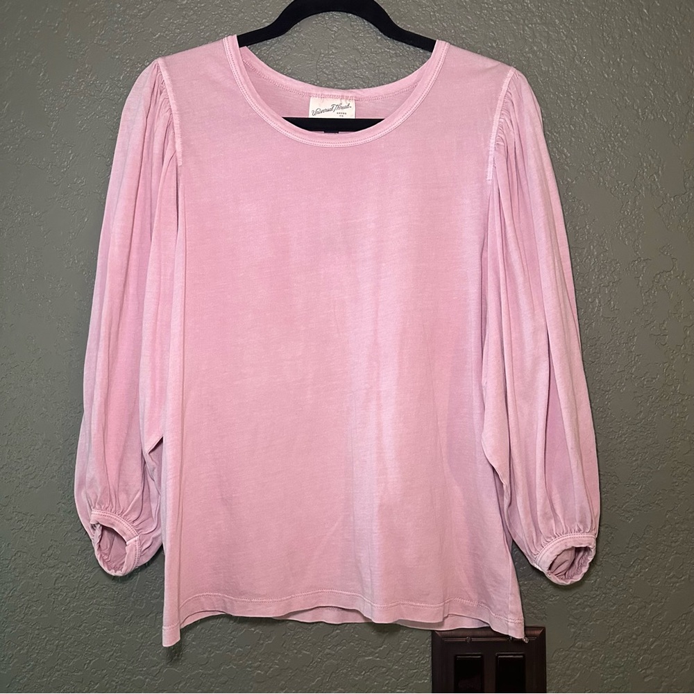 Universal Thread Light Pink Blouse with Puff Sleeves